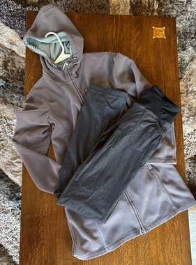 Athleta Fleece Hoodie & PrAna Tall Inseam Lounge Pants Activewear XS Set